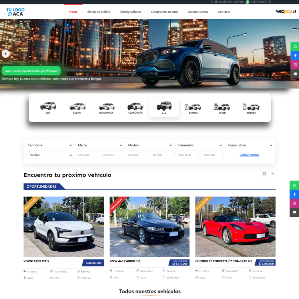 demo Auto 3 AUTOMOTORA<br>Diseño clásico filtro horizontal