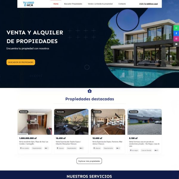 CORREDORA DE PROPIEDADES<br>Diseño Moderno